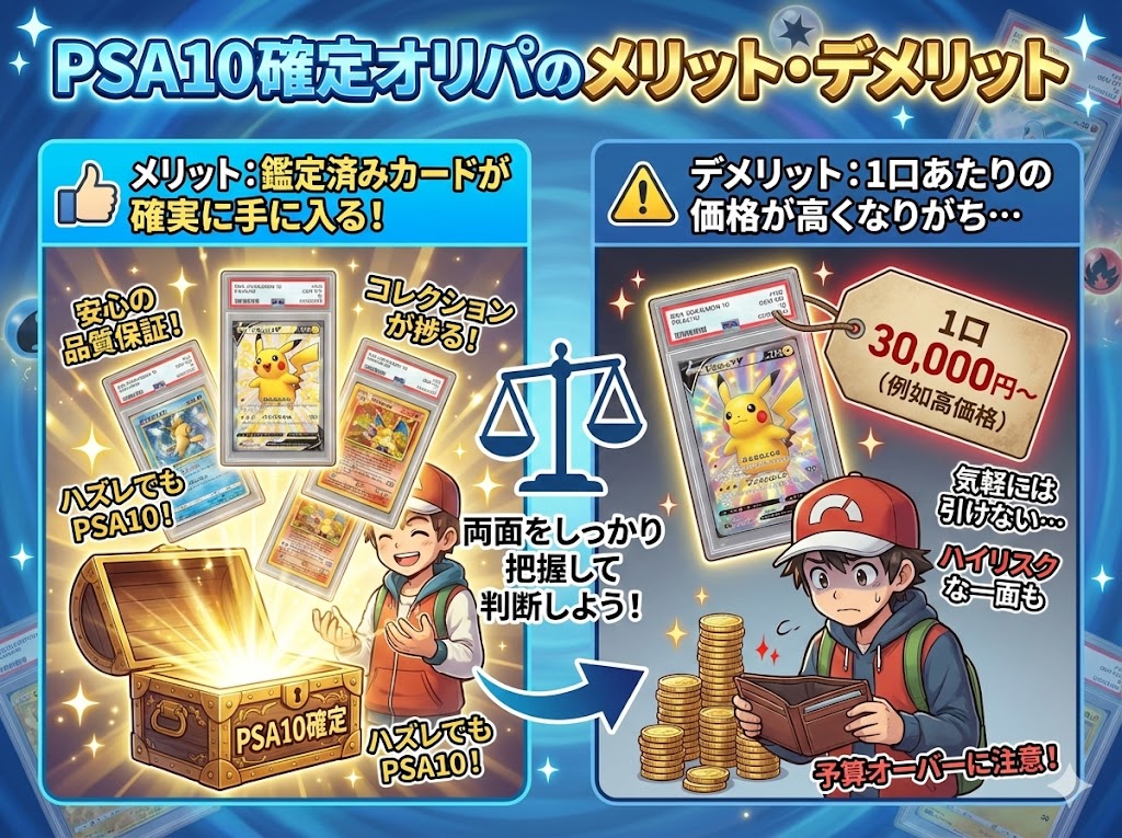 PSA10確定オリパのメリット・デメリット