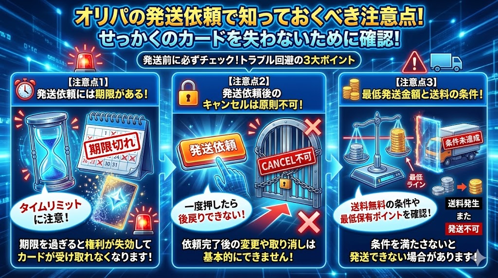 オリパの発送依頼で知っておくべき注意点