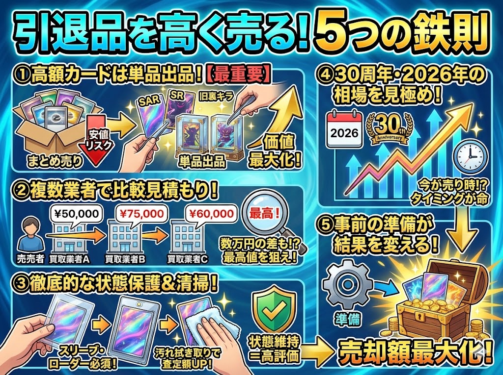 ポケカ引退品を売るための方法と高く売るコツ