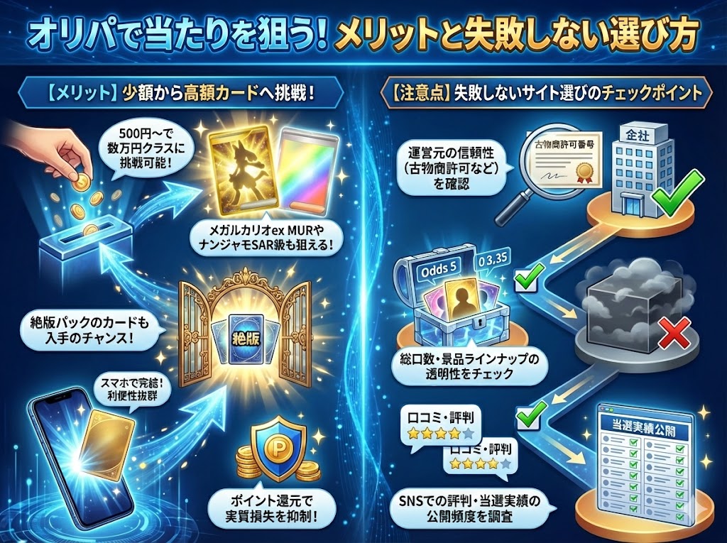 オリパで当たりパックのカードを狙うメリットと注意点