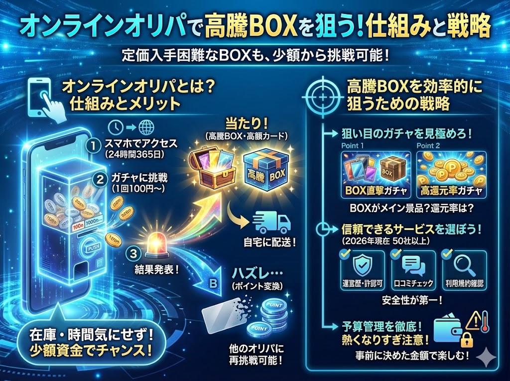 オンラインオリパで高騰BOXを狙う方法とポイント