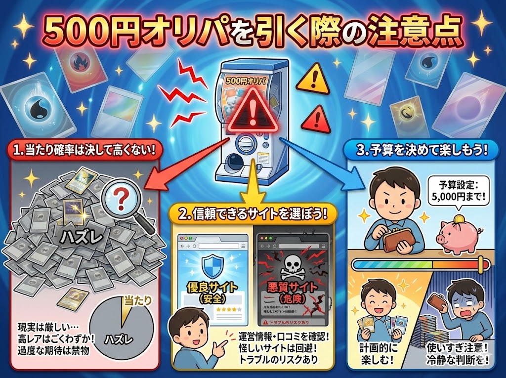 500円オリパを引く際に知っておくべき注意点