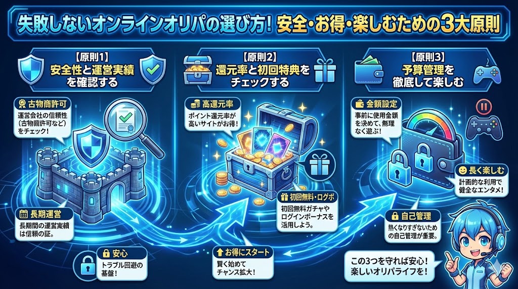 失敗しないオンラインオリパの選び方