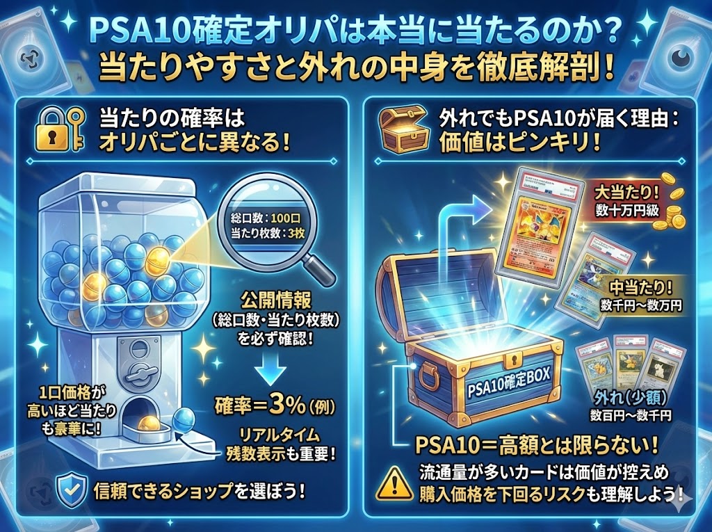PSA10確定オリパは本当に当たるのか