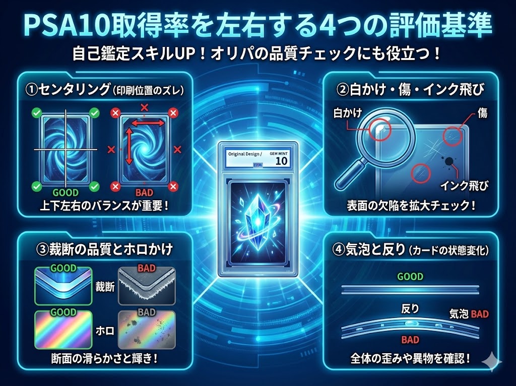 PSA10取得率を左右する4つの評価基準