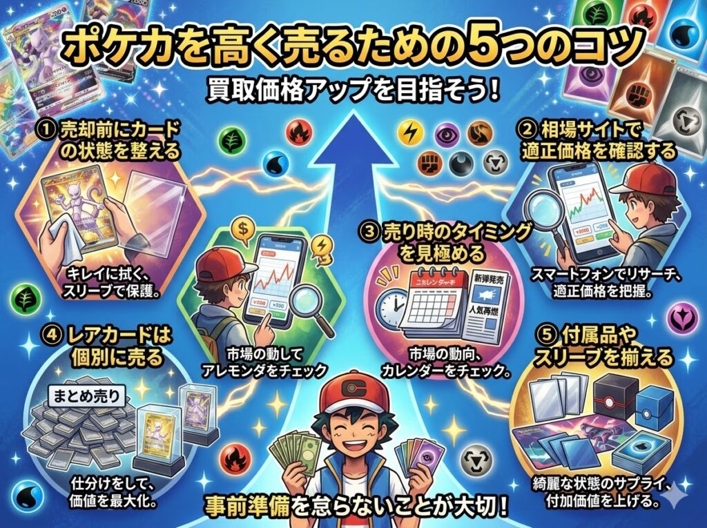 ポケカを高く売却するための5つのコツ