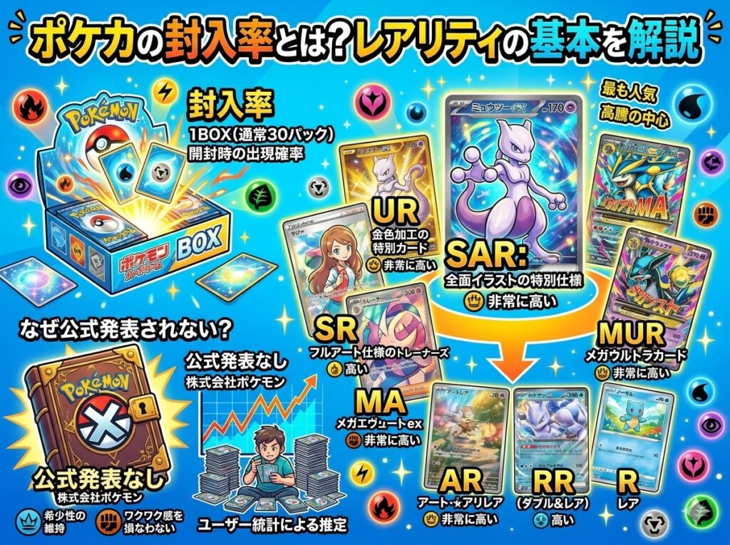 ポケカの封入率とは?レアリティの基本を解説