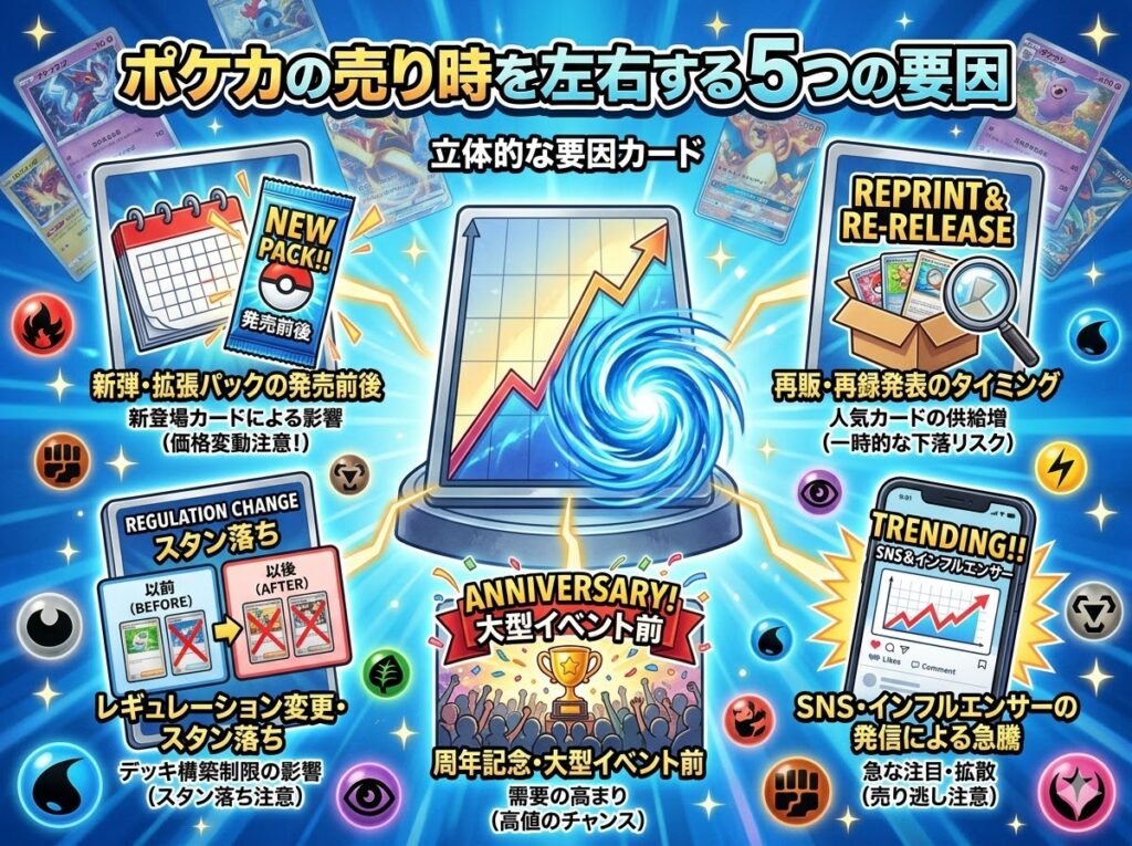 ポケカの売り時を左右する5つの要因