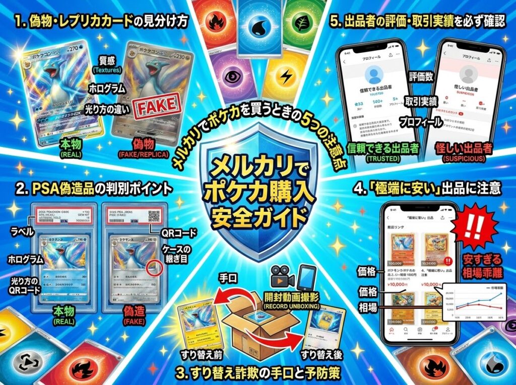 メルカリでポケカを買うときの5つの注意点