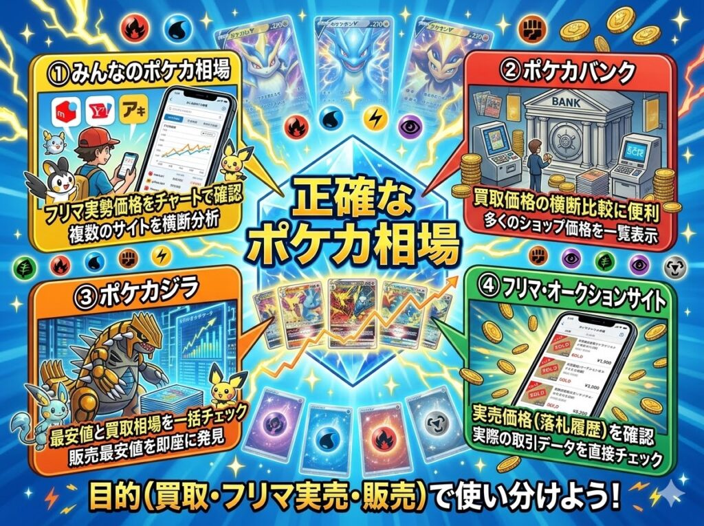 ポケカの相場を調べる方法【主要サイト比較】