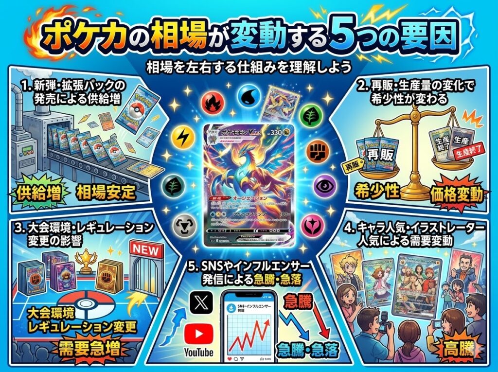 ポケカの相場が変動する5つの要因