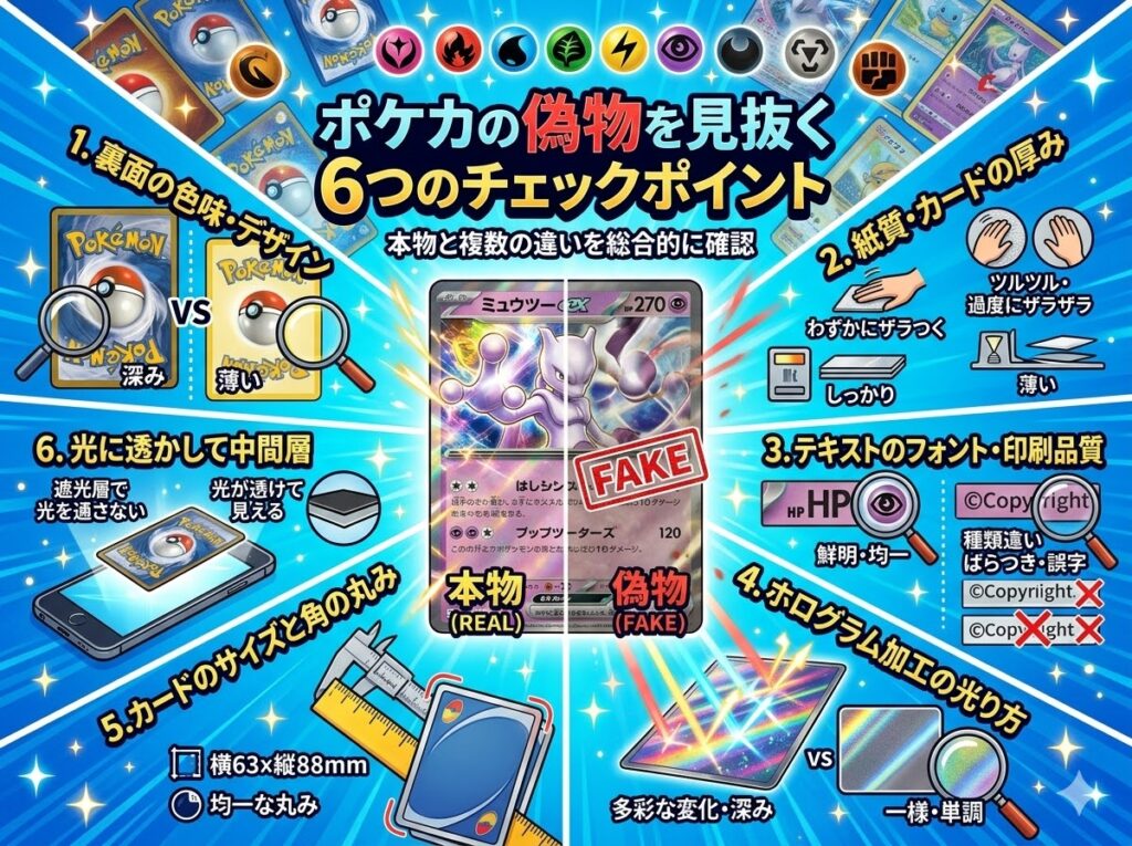 ポケカの偽物を見抜く6つのチェックポイント