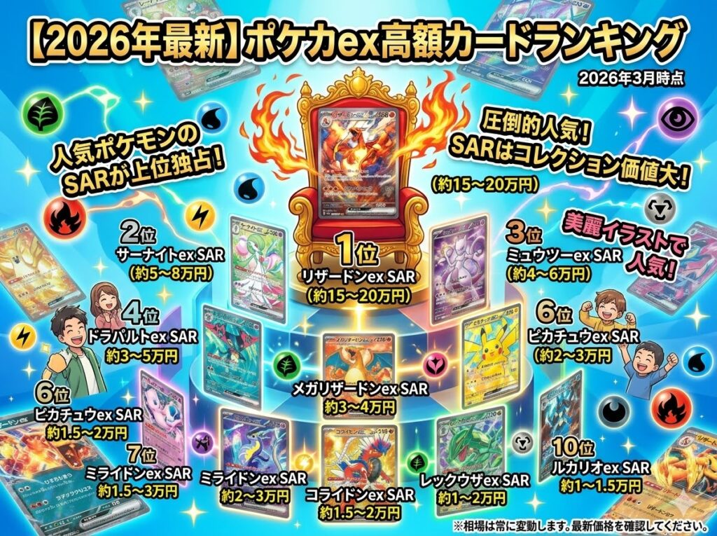 【2026年最新】ポケカex高額カードランキング
