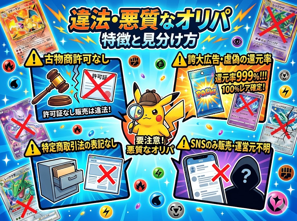 違法・悪質なオリパの特徴と見分け方