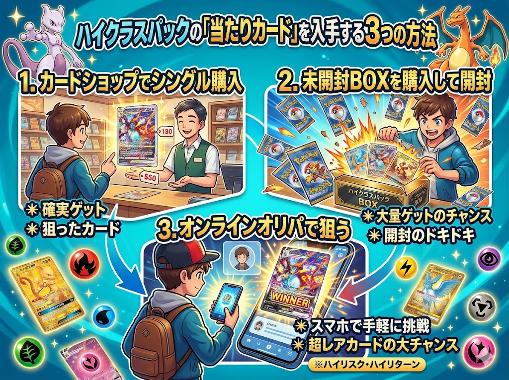 ハイクラスパックの当たりカードを手に入れる方法