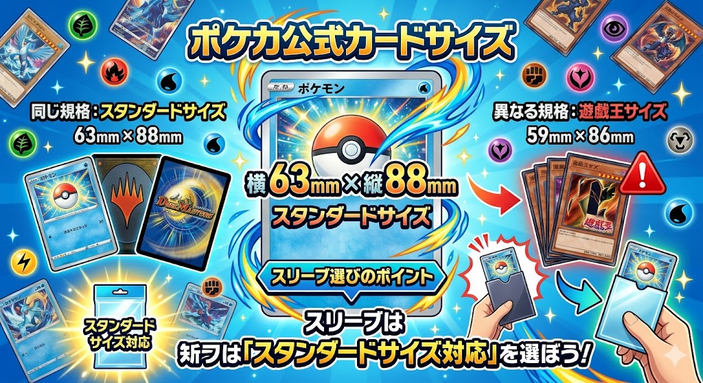 ポケカの公式カードサイズとスリーブの基礎知識