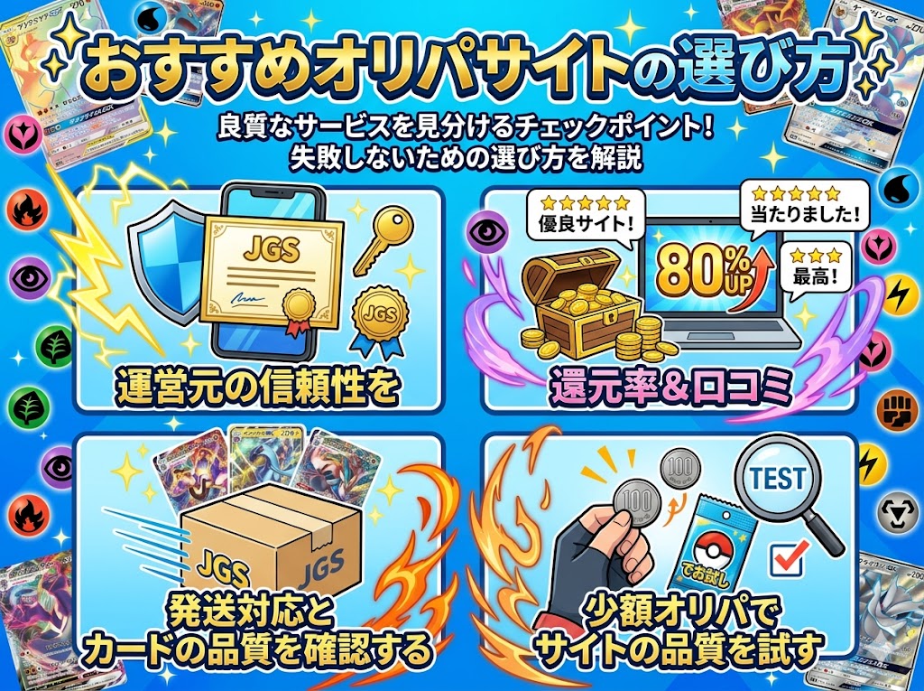 おすすめオリパサイトの選び方